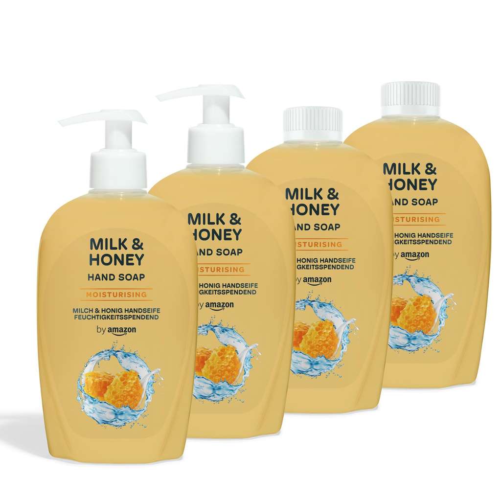 Amazon Milk & Honey Hand Soap, 4 x 500ml & Olive