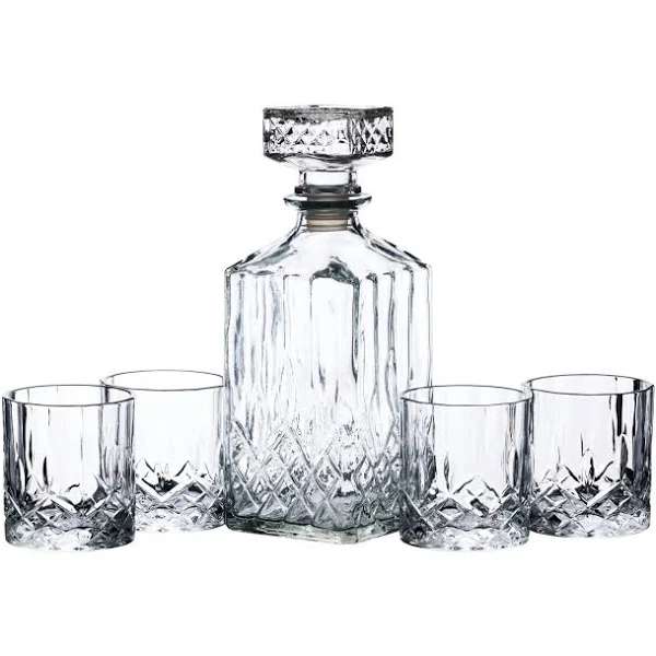 Barcraft Cut Glass Effect Decanter Set 900ml - free c+c