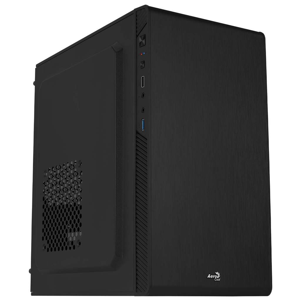 AeroCool CS106 Micro ATX PC Case Brushed Aluminium USB 3.0 Black Compact