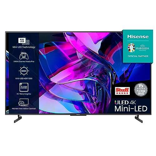 Hisense 100 Inch 144Hz ULED 4K Mini-LED Smart TV 100U7KQTUK with free 40" TV