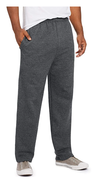 Hanes ComfortSoft EcoSmart Men's Fleece Sweatpants, Black//White, Large